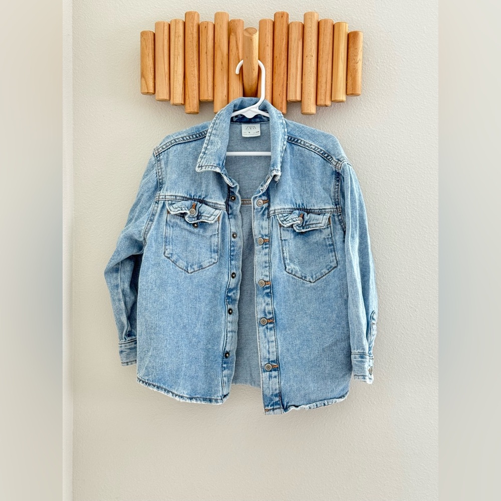 Zara Sky Blue Denim Shirt Jacket